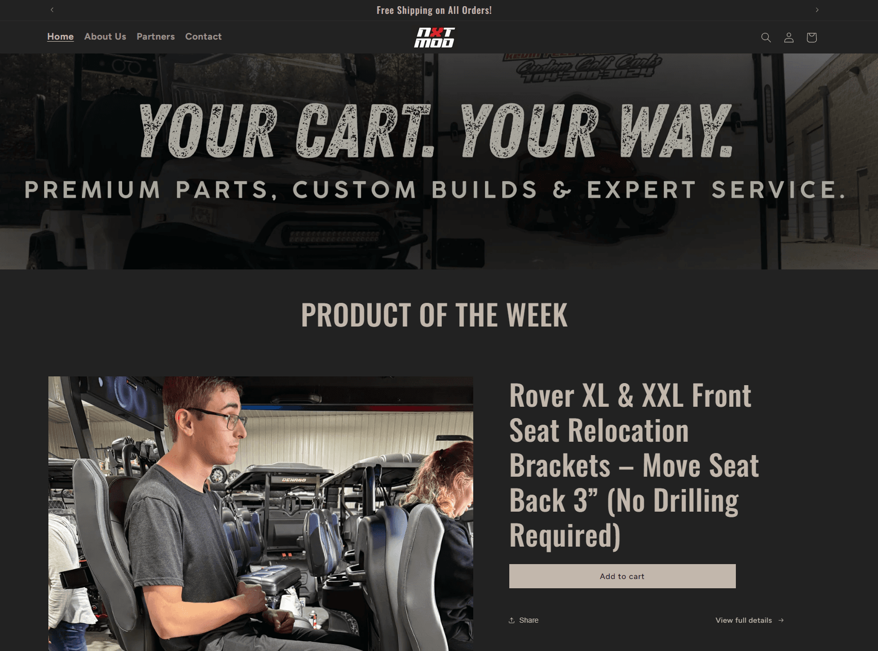 KRM NXT MOD homepage screenshot